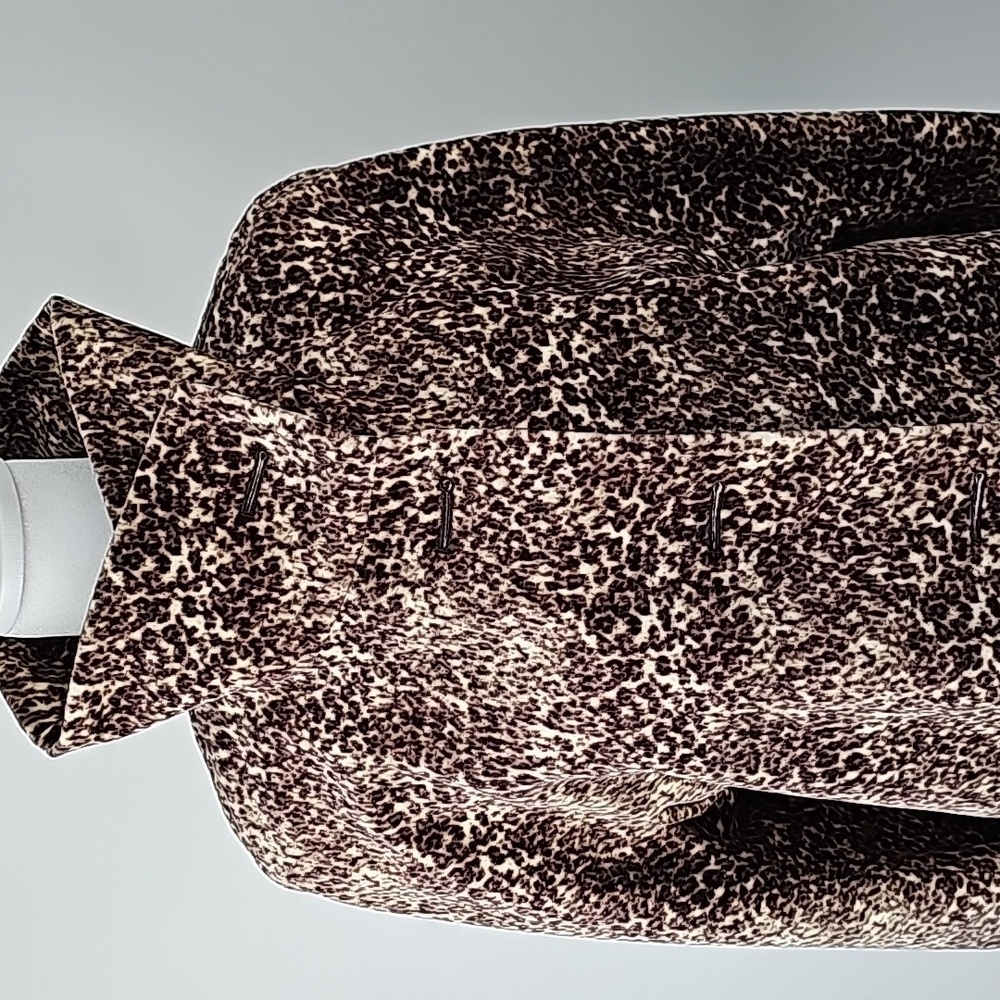 Talbots Classic Leopard Print Collared Lined Jack… - image 6